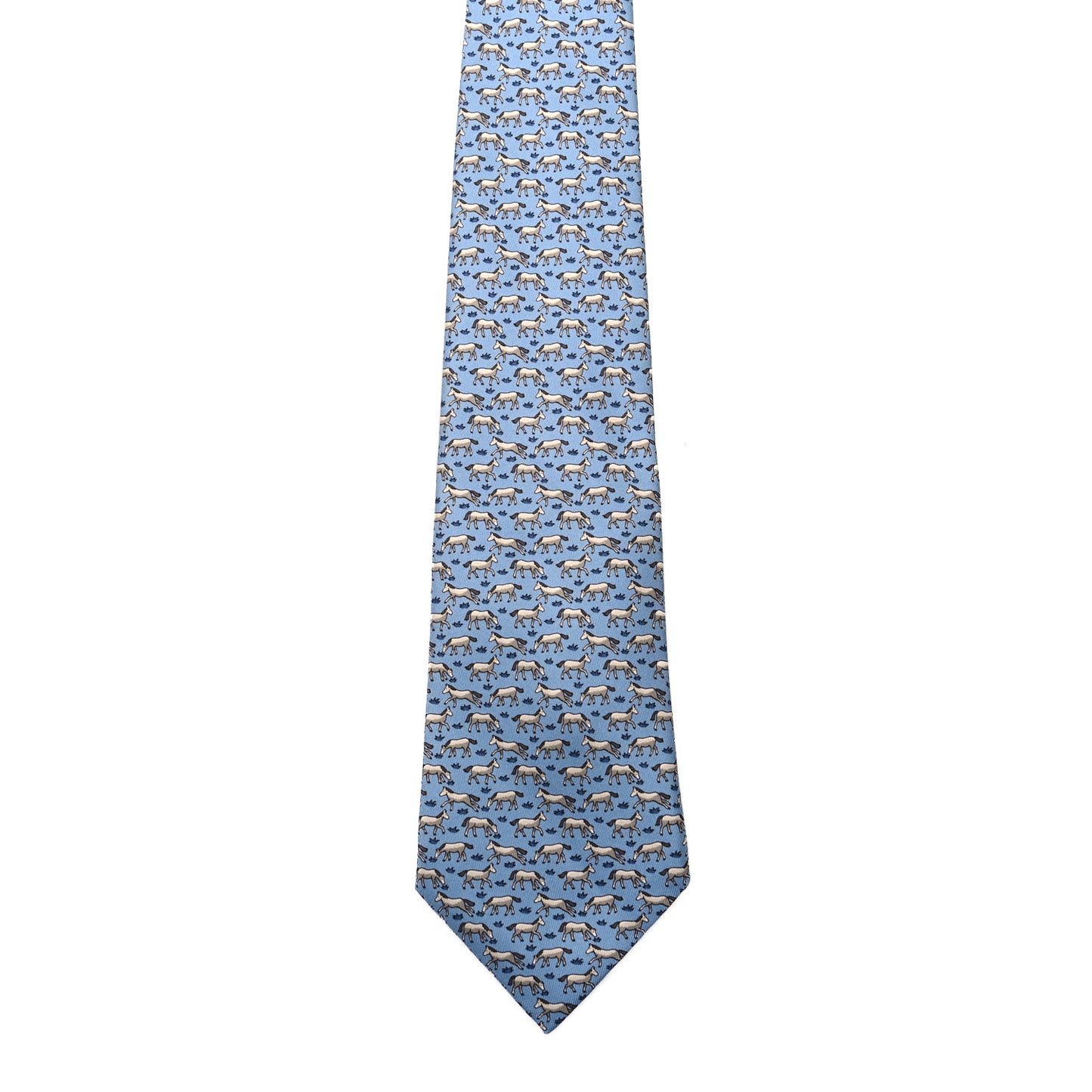 Printed Silk Mens Neck Tie Bleu