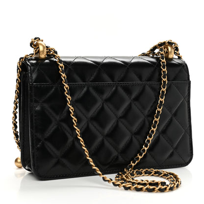 Chanel Calfskin Quilted Perfect Fit Wallet On Chain WOC Black 3 of 12