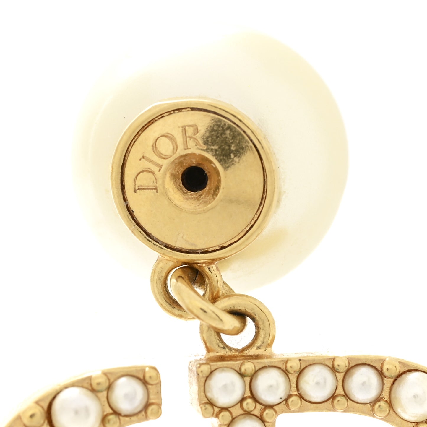 Pearl Tribal CD Drop Earrings Gold