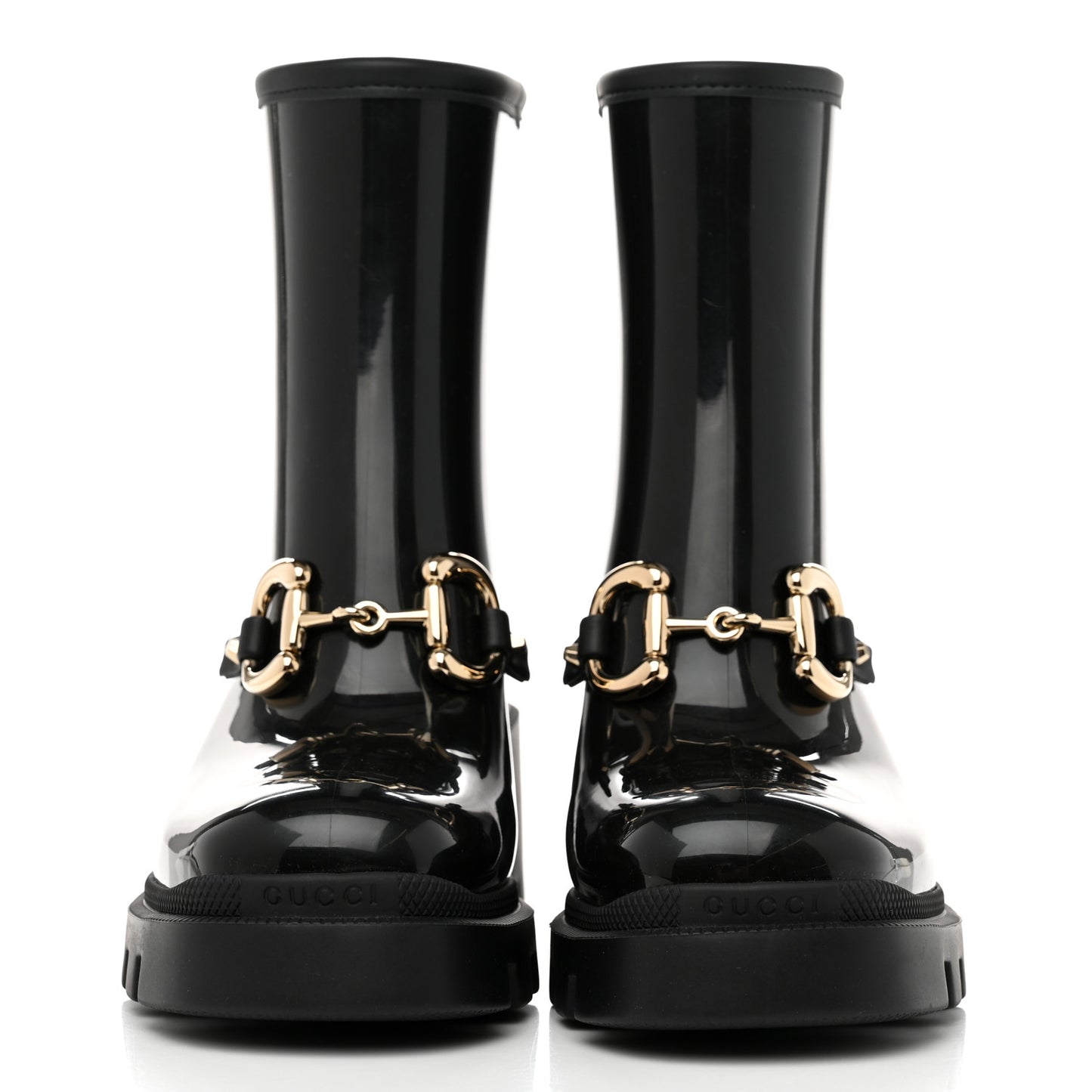 Rubber Womens Horsebit Ankle Boots 35 Black
