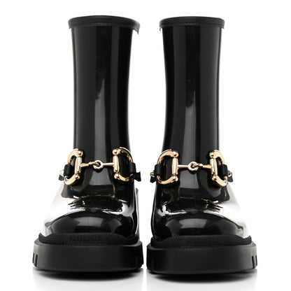 Gucci Rubber Womens Horsebit Ankle Boots 35 Black 2 of 7