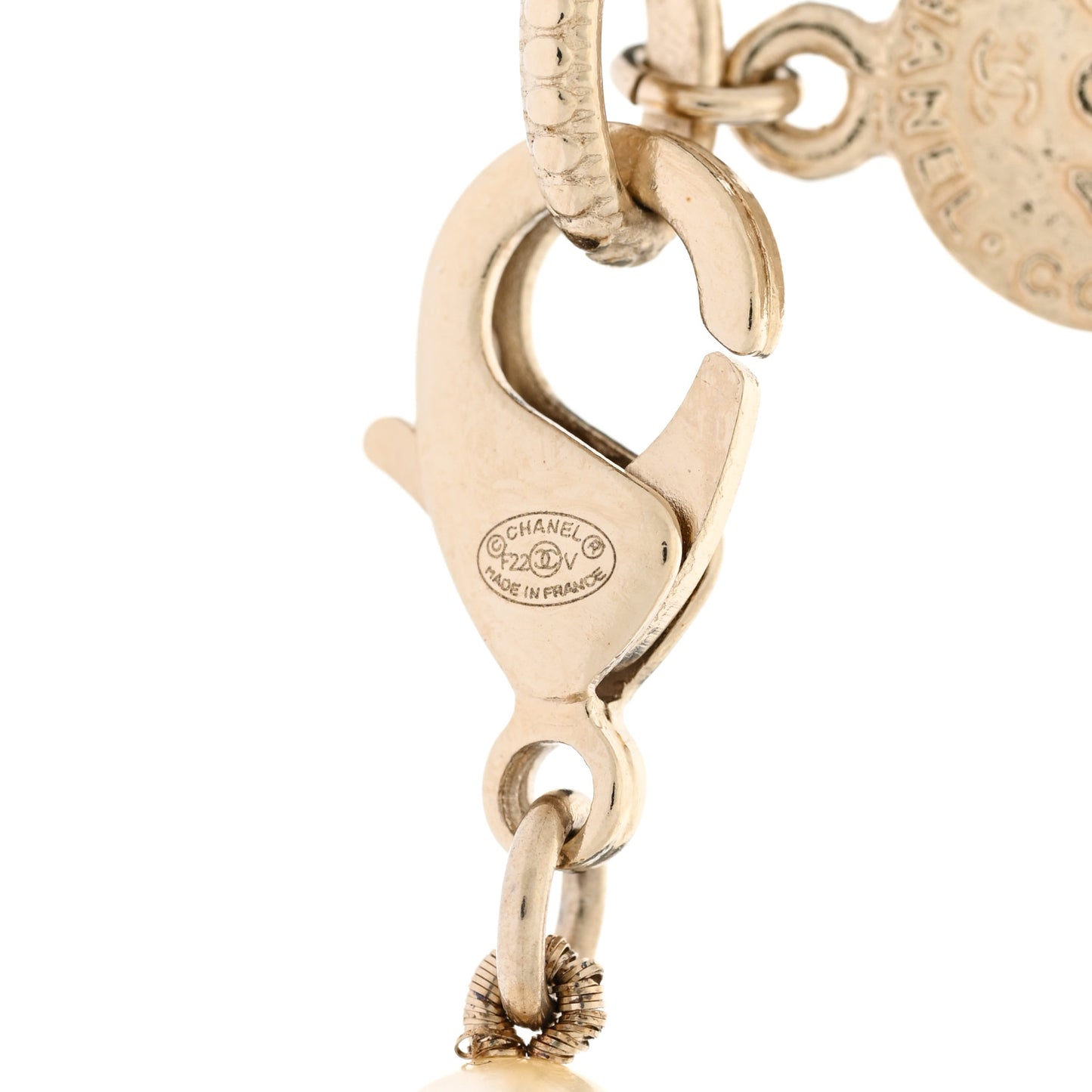 Pearl CC 100th Anniversary Necklace Light Gold