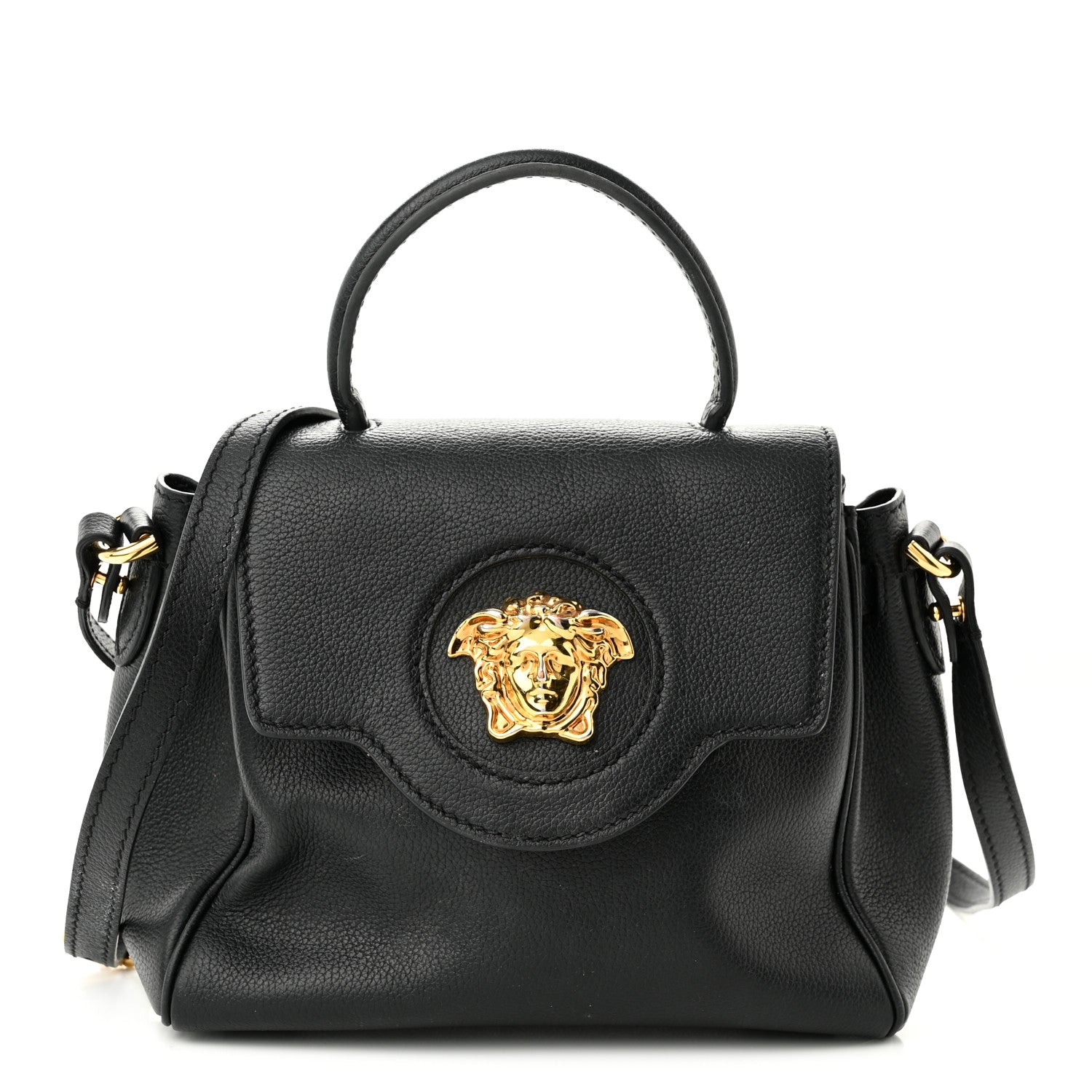 Versace Grained Calfskin Small La Medusa Top Handle Bag Black 1 of 10