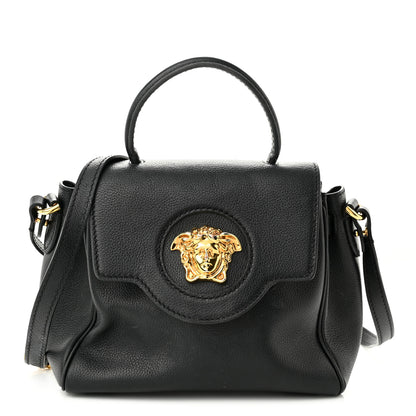 Versace Grained Calfskin Small La Medusa Top Handle Bag Black 1 of 10