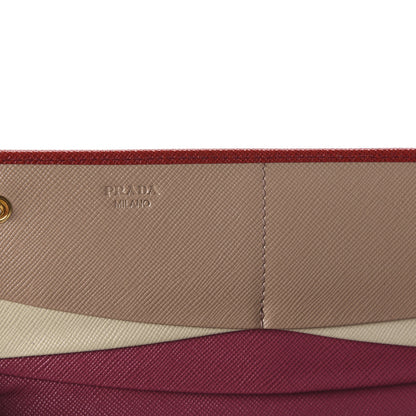 Prada Saffiano Multicolor Continental Flap Wallet Fuoco Bruyere 8 of 14