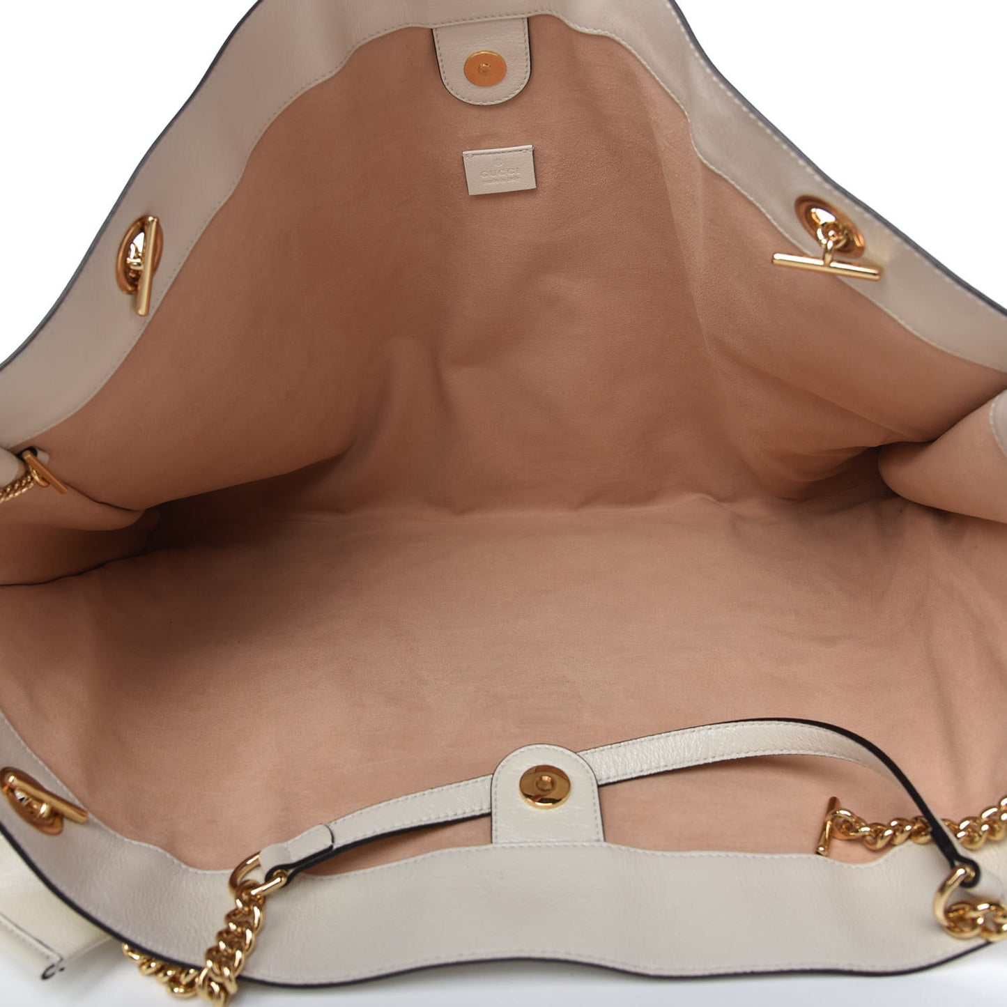 Calfskin Maxi Rajah Chain Tote White