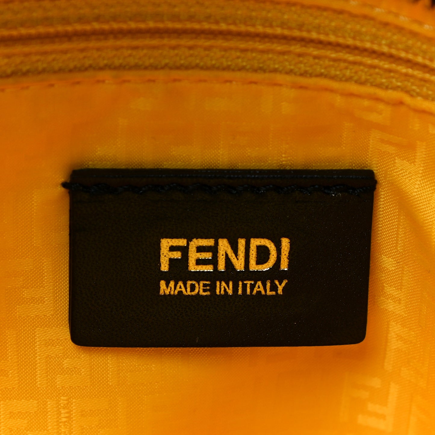 Zucca Spalmati Patent Baguette Print Medium Roll Tote Tobacco Yellow