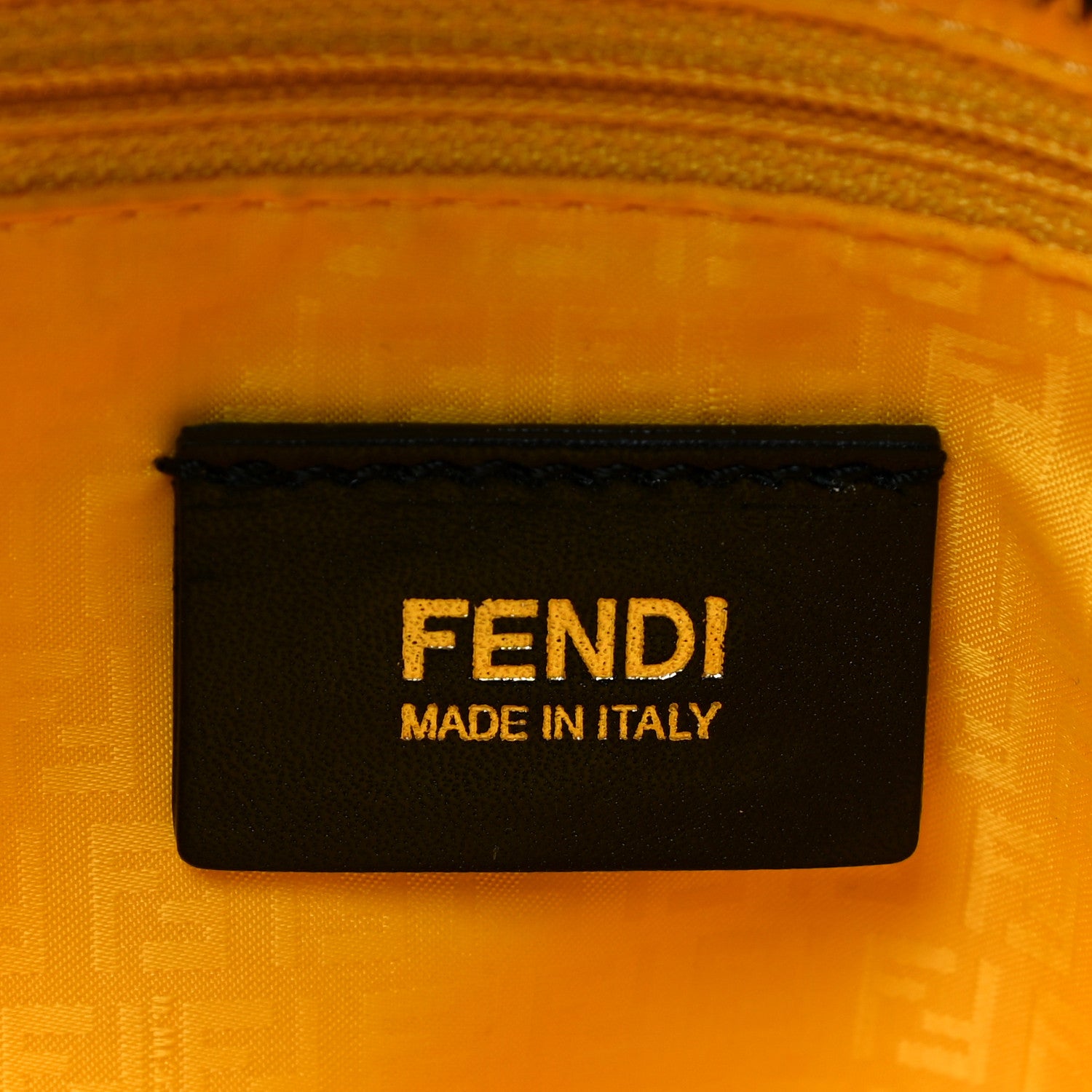 Fendi Zucca Spalmati Patent Baguette Print Medium Roll Tote Tobacco Yellow 7 of 13