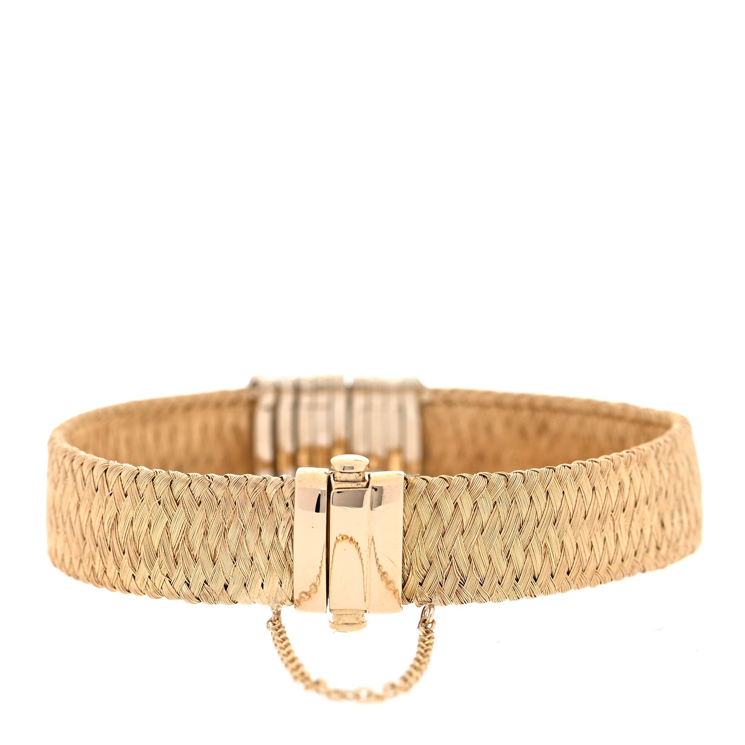 Roberto Coin 18K Yellow Gold Diamond Wide Silk Mesh Bracelet 3 of 5