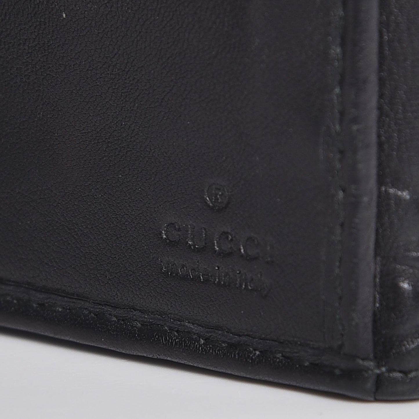 Guccissima Margaux Calfskin Icon Bar Continental Flap Wallet Black