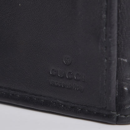 Gucci Guccissima Margaux Calfskin Icon Bar Continental Flap Wallet Black 6 of 7