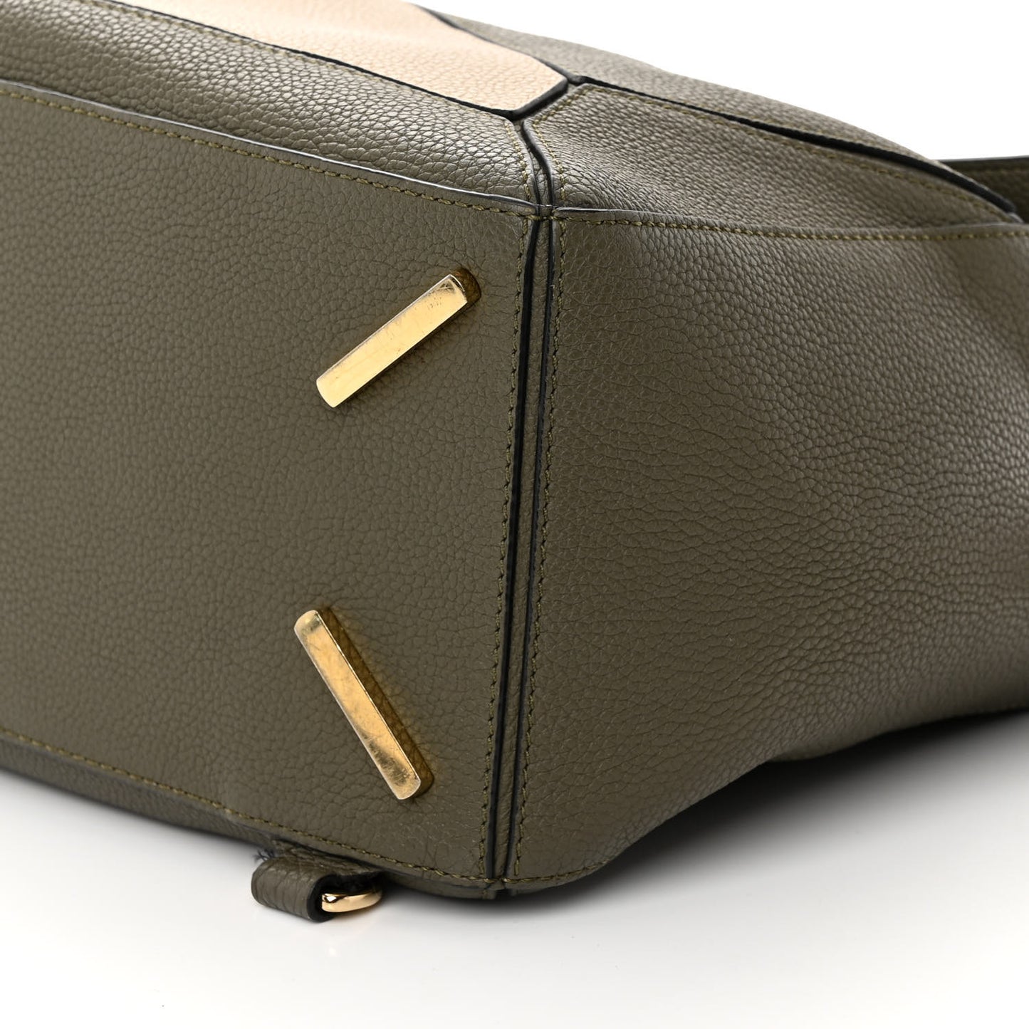 Grained Calfskin Medium Puzzle Bag Oat Khaki Green