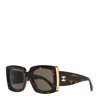 Chanel Acetate Rectangle Sunglasses 5435 Tortoise 1 of 8