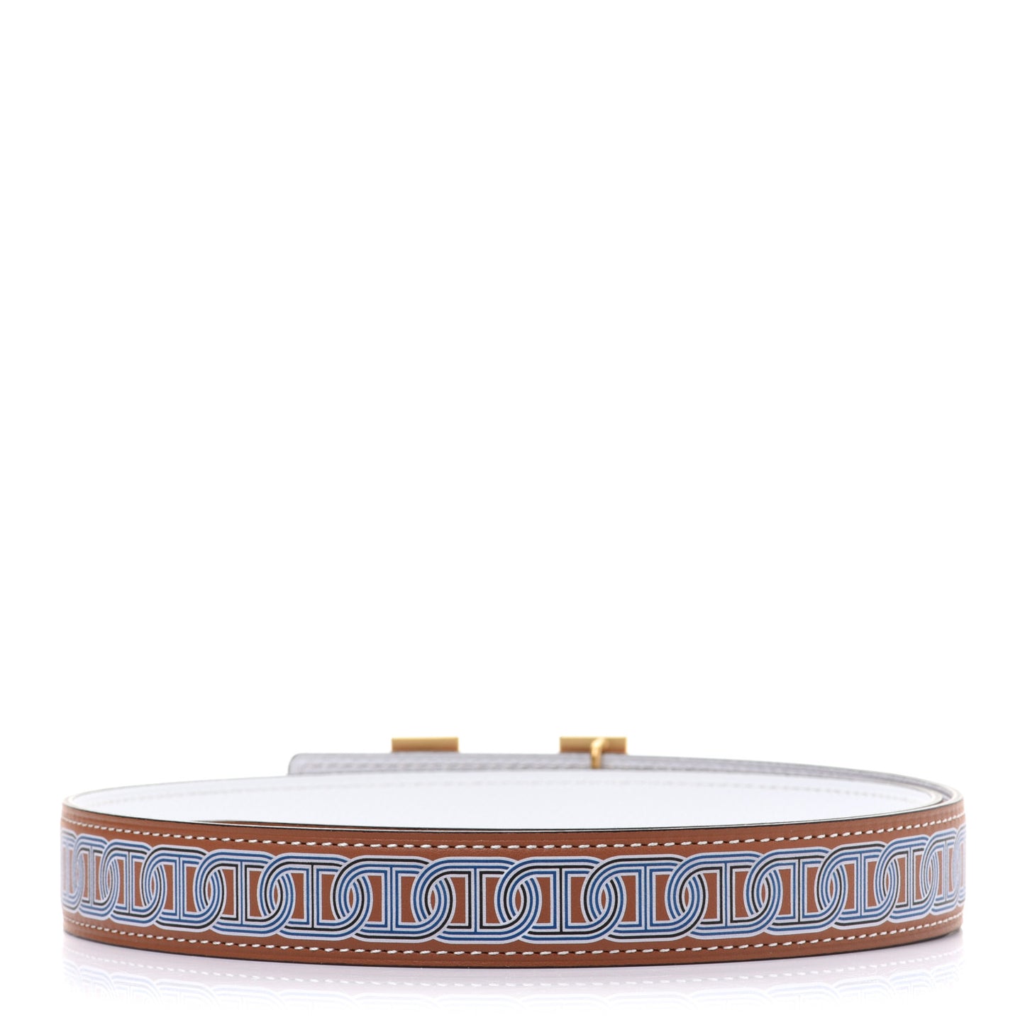 Swift Epsom Rivage 32mm H Belt 75 Gold White