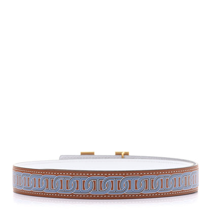 Hermes Swift Epsom Rivage 32mm H Belt 75 Gold White 2 of 8
