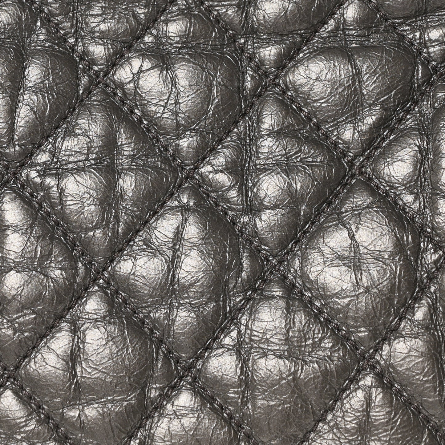Metallic Calfskin Quilted Large Chain Me Hobo Silver