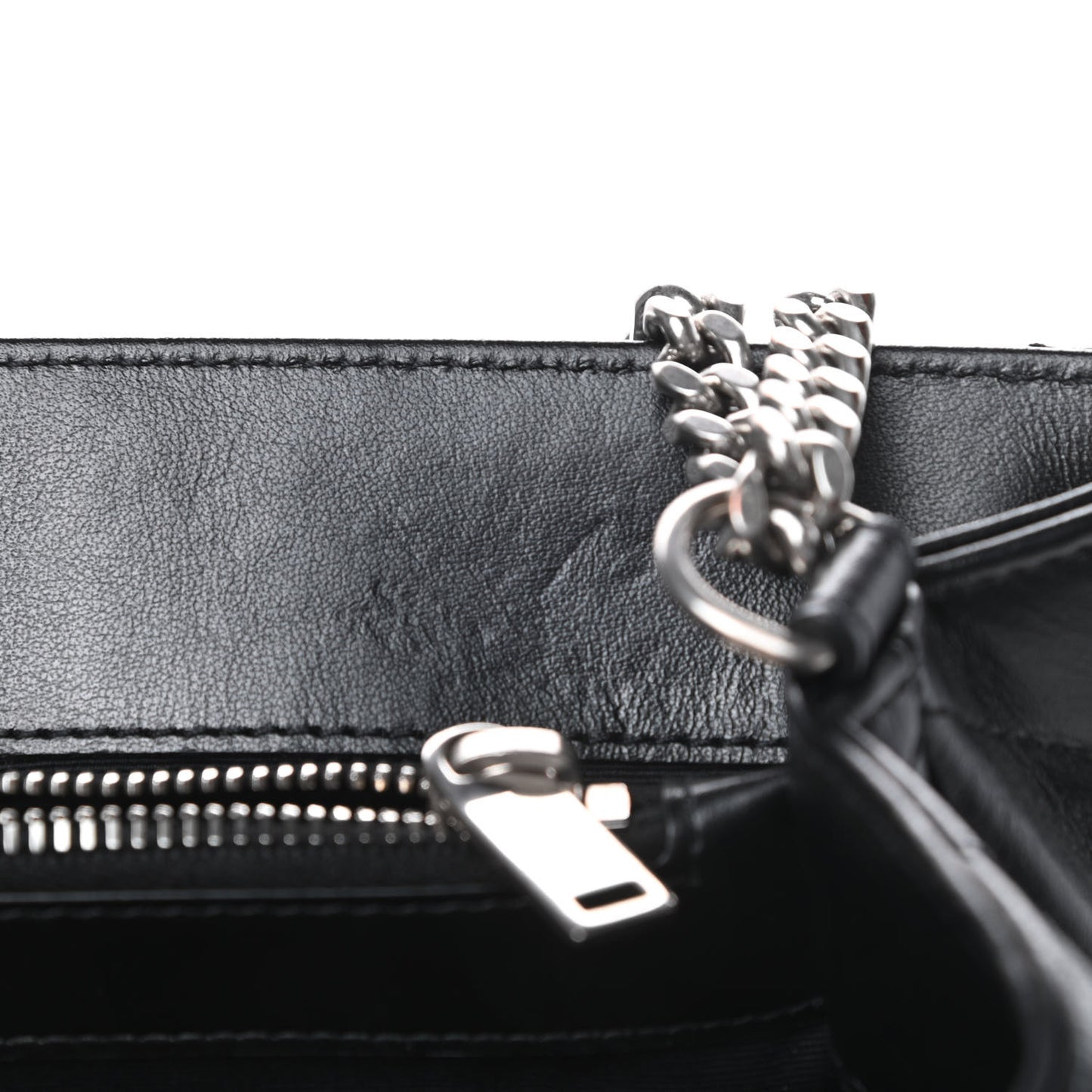 Calfskin Y Quilted Monogram Medium Loulou Chain Satchel Black