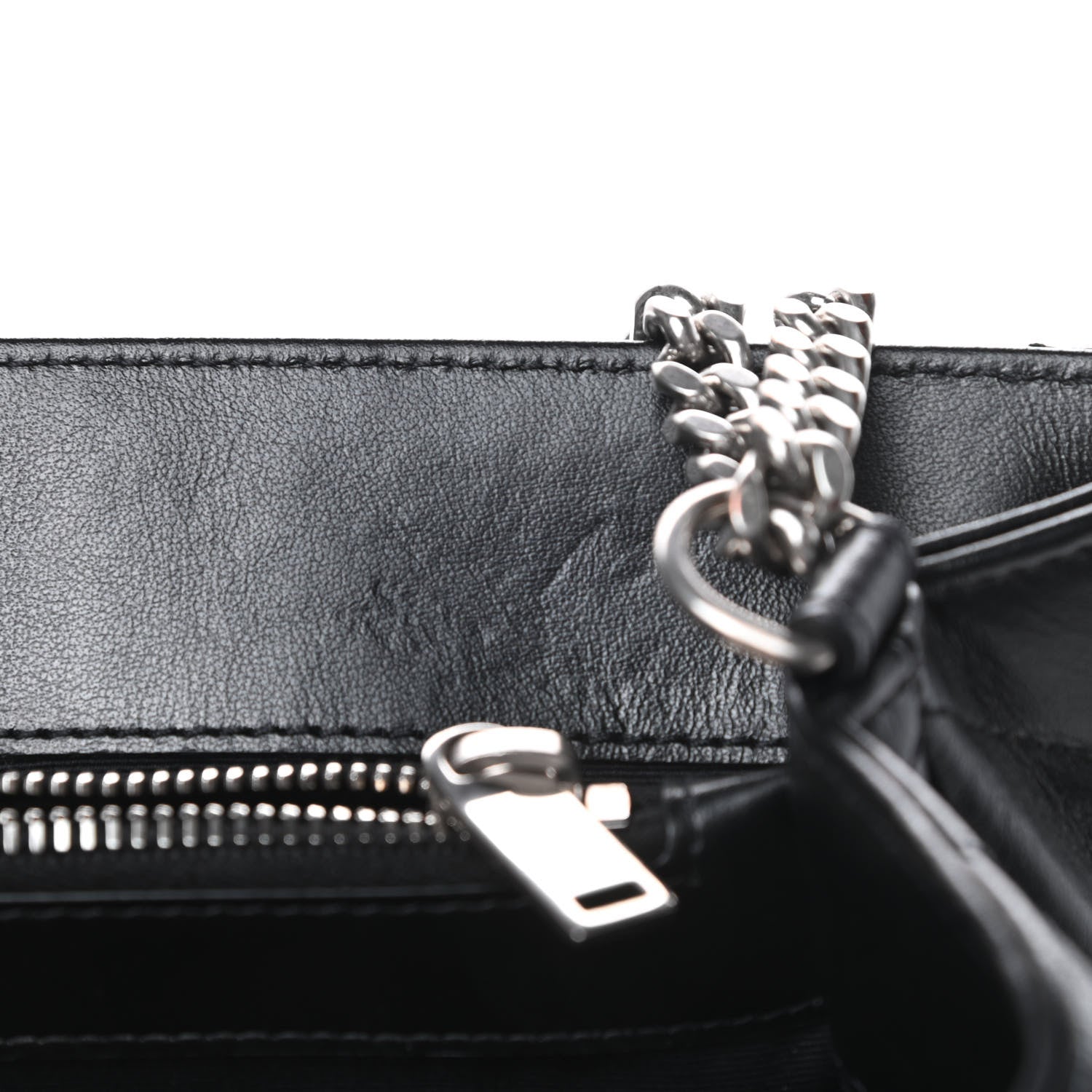 Saint Laurent Calfskin Y Quilted Monogram Medium Loulou Chain Satchel Black 13 of 15