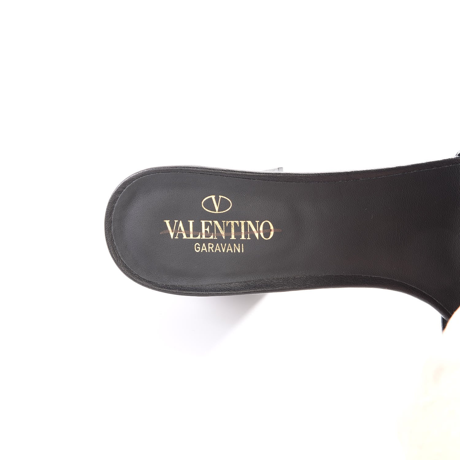 Valentino Garavani Grainy Cowhide VLogo 45mm Slide Sandals 36 Black 7 of 9