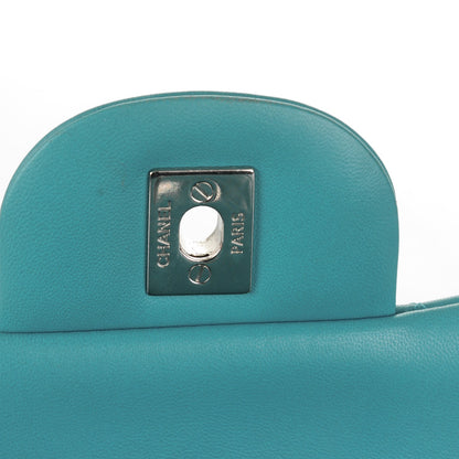 Chanel Lambskin Quilted Jumbo Double Flap Turquoise 6 of 8