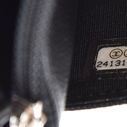 Chanel Caviar Camellia Quilted Wallet On Chain WOC Black 8 of 10