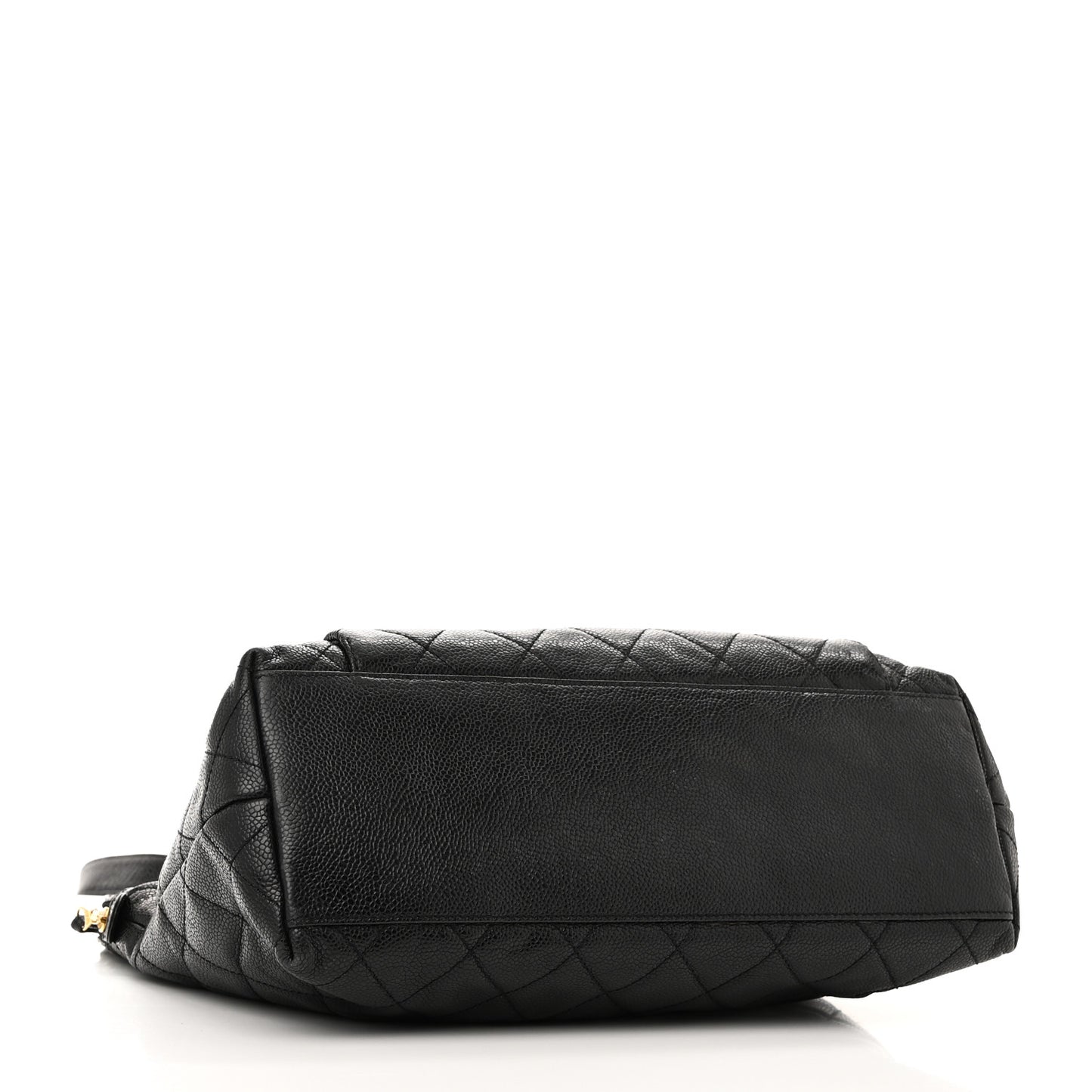 Caviar Quilted Flap Shoulder Bag Black