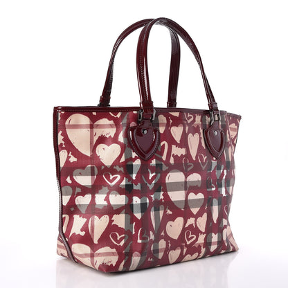 Burberry Nova Check Heart Tote Red 3 of 11