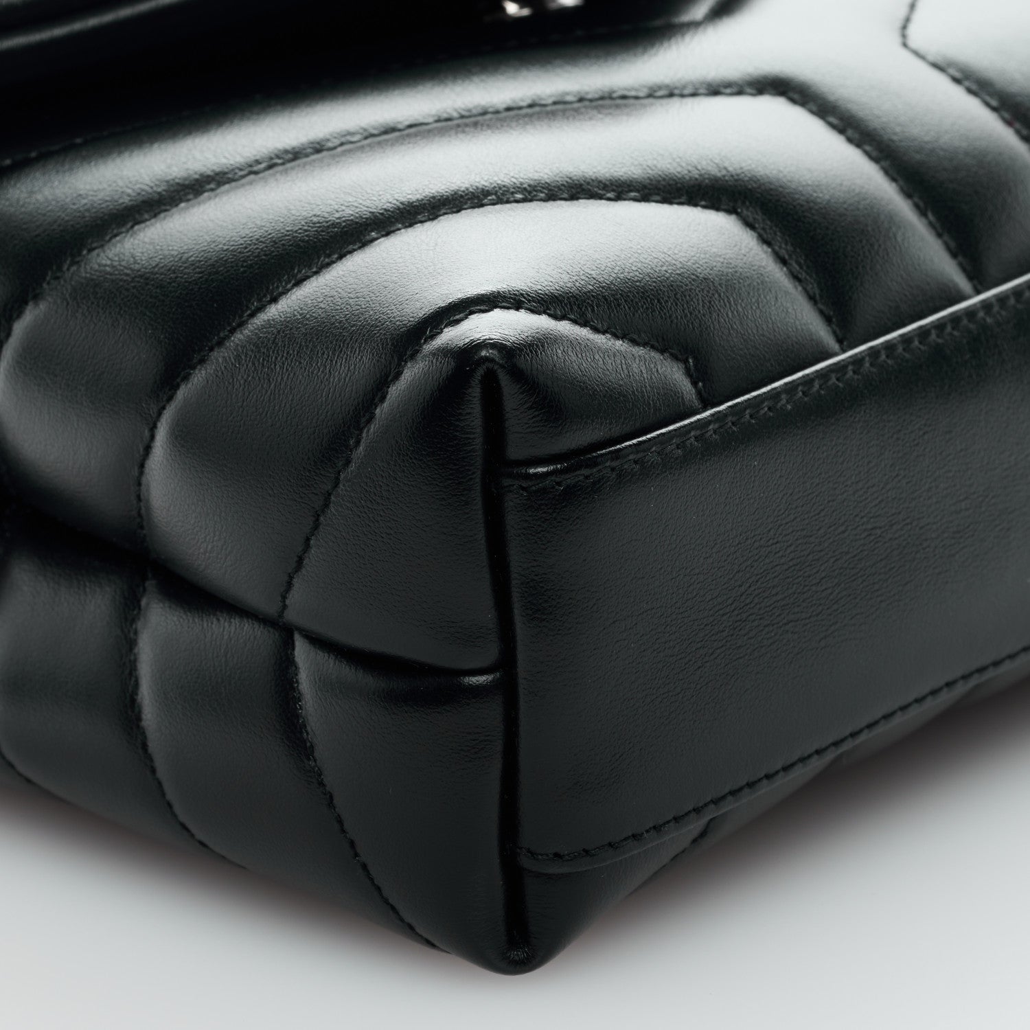 Saint Laurent Calfskin Y Quilted Monogram Toy Loulou Crossbody Bag Black 7 of 9
