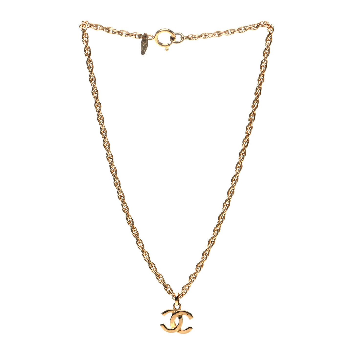 Metal CC Necklace Gold