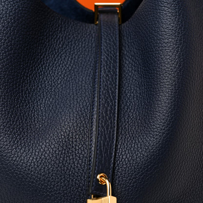 Hermes Taurillon Clemence Picotin Lock 22 MM Bleu Nuit 11 of 18