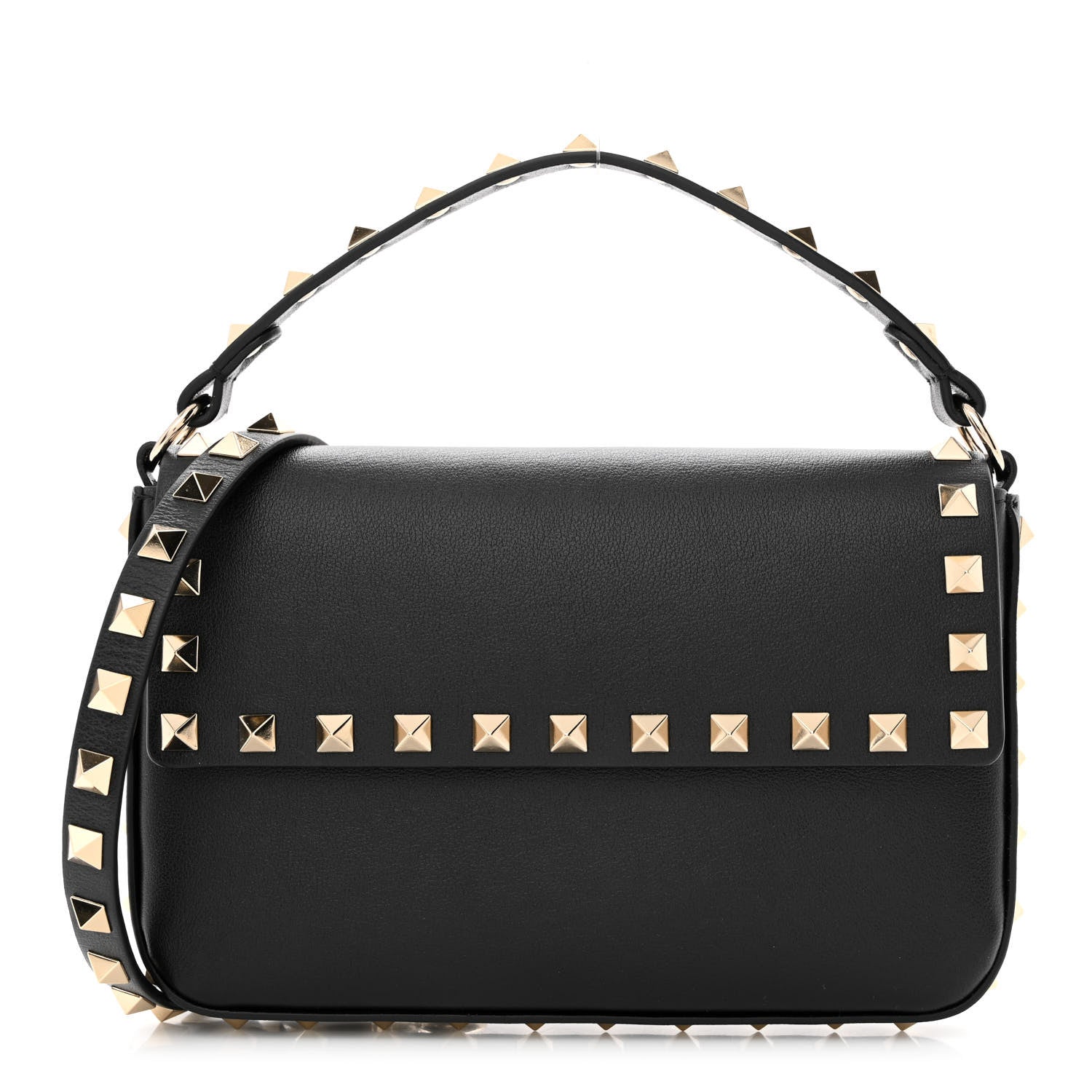 Valentino Garavani Grainy Calfskin Rockstud Crossbody Pouch Black 1 of 10