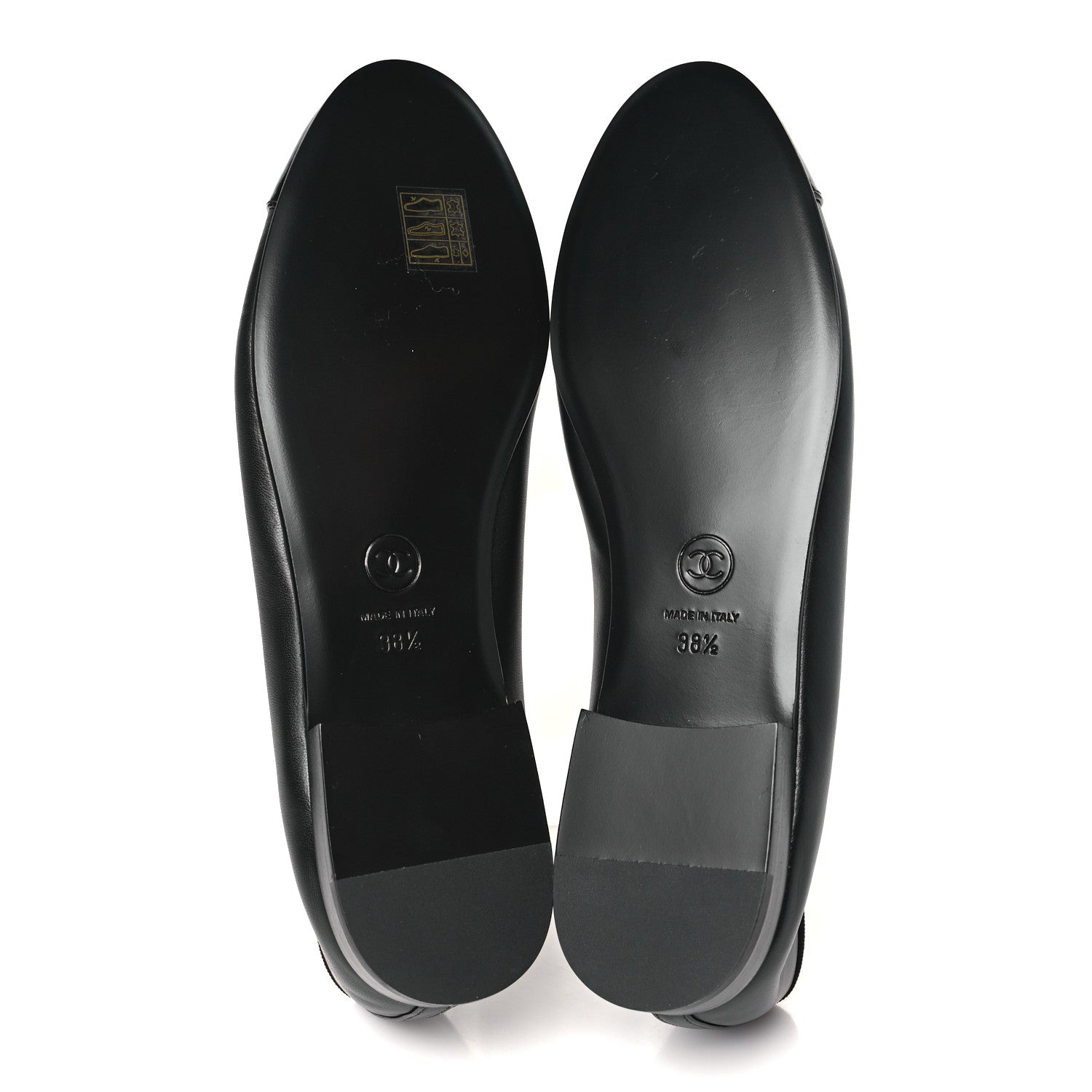 Chanel Lambskin Patent Cap Toe Ballerina Flats 38.5 Black 5 of 9