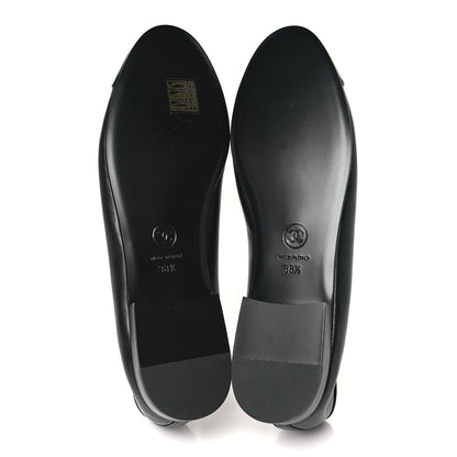 Chanel Lambskin Patent Cap Toe Ballerina Flats 38.5 Black 5 of 9