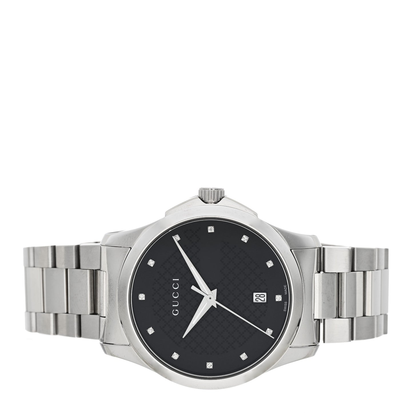 Stainless Steel Diamond 38mm G-Timeless Diamante Quartz Watch Black