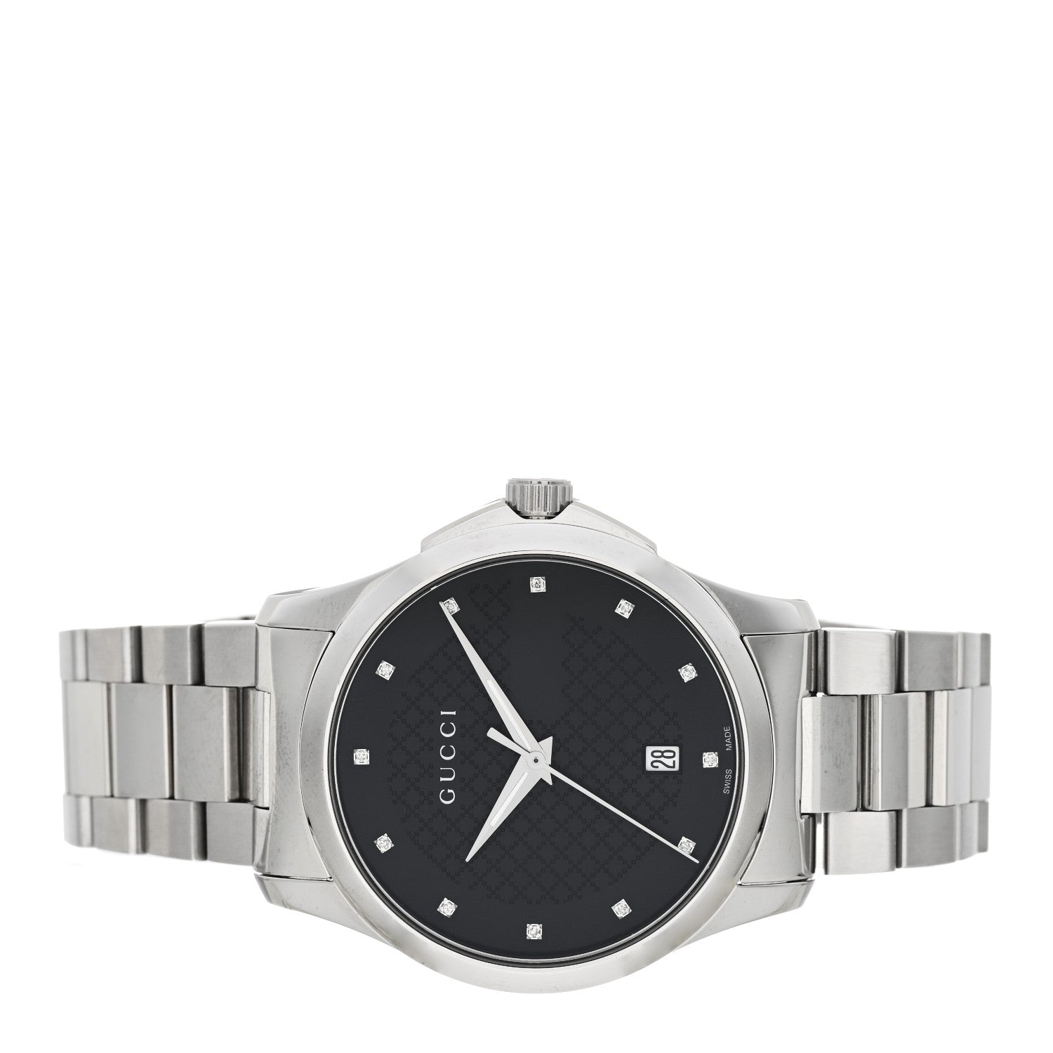 Gucci Stainless Steel Diamond 38mm G-Timeless Diamante Quartz Watch Black 2 of 4
