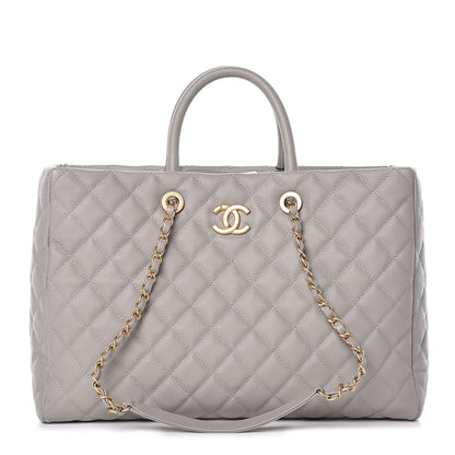 Chanel Caviar Quilted Large Coco Handle Shopping Tote Grey 1 of 11