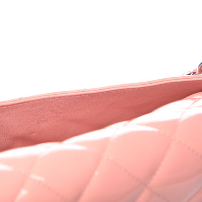 Chanel Patent Quilted Jumbo Double Flap Pink 15 of 23