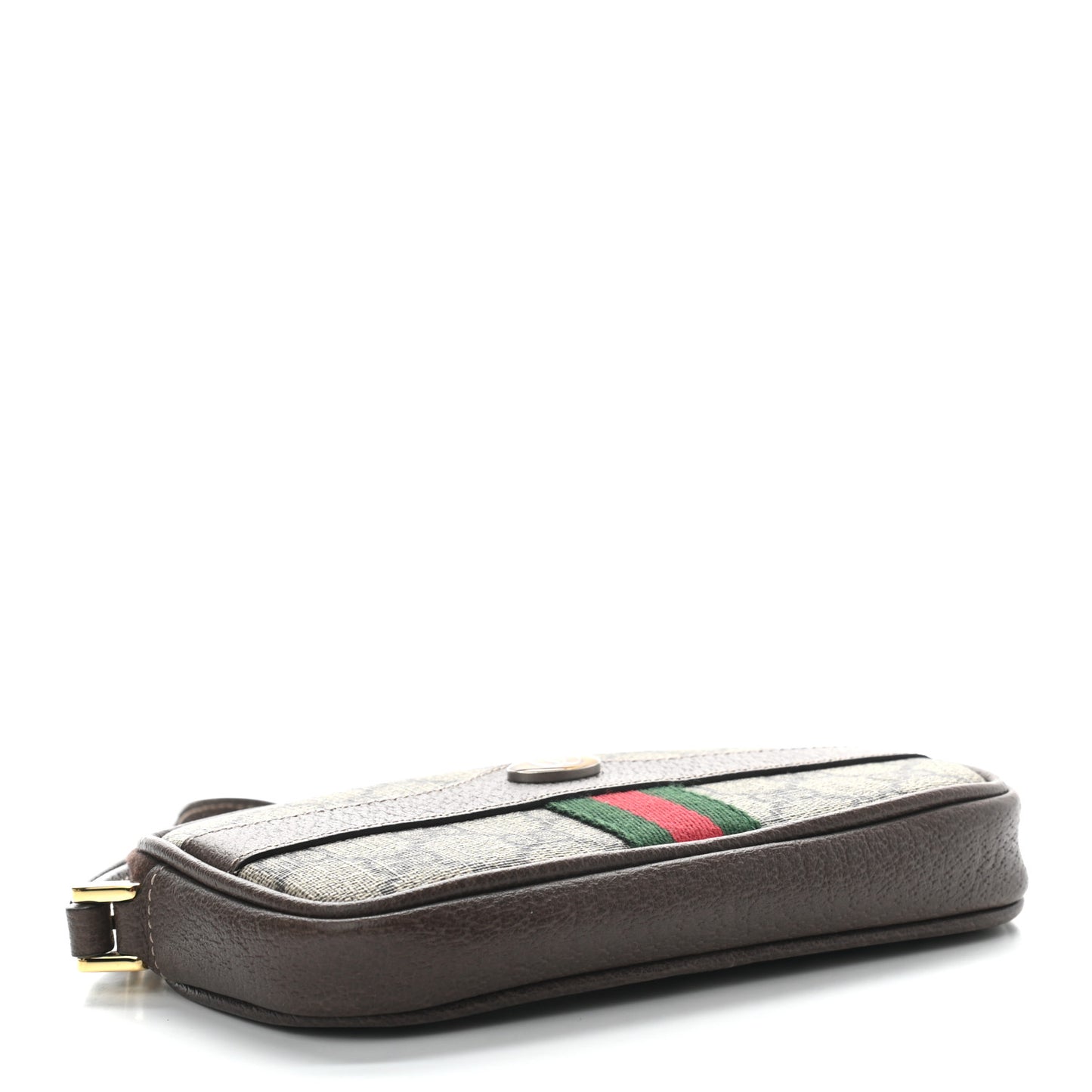 GG Supreme Monogram Ophidia Phone Case Wristlet Brown