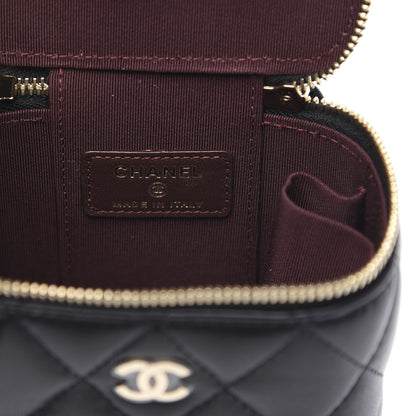 Chanel Lambskin Quilted Mini Vanity Case With Chain Black 6 of 10
