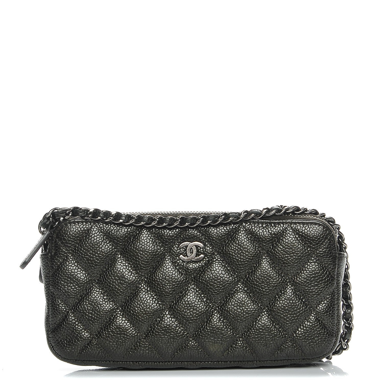 Chanel Caviar Quilted Small Clutch With Chain Dark Charcoal 1 of 12
