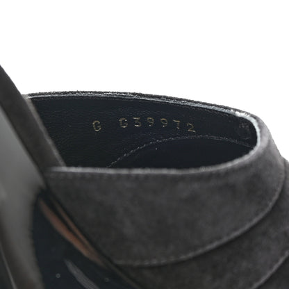Chanel Patent Suede CC Platform Pumps 37.5 Black 9 of 13