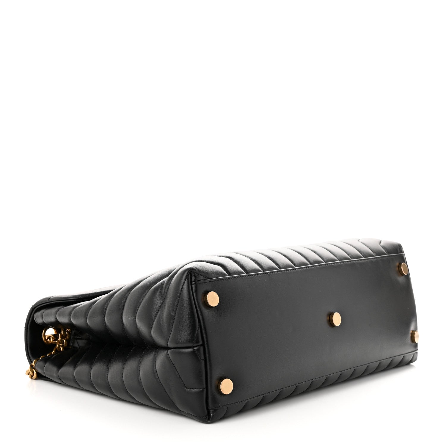Saint Laurent Calfskin Y Quilted Monogram Large Loulou Chain Satchel Black 4 of 12