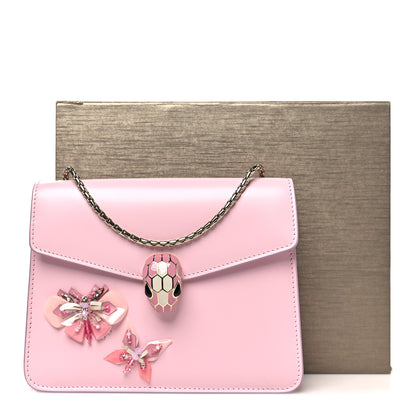 Bulgari Nappa Crystal Butterfly Embellished Serpenti Forever Crossbody Pink 10 of 10