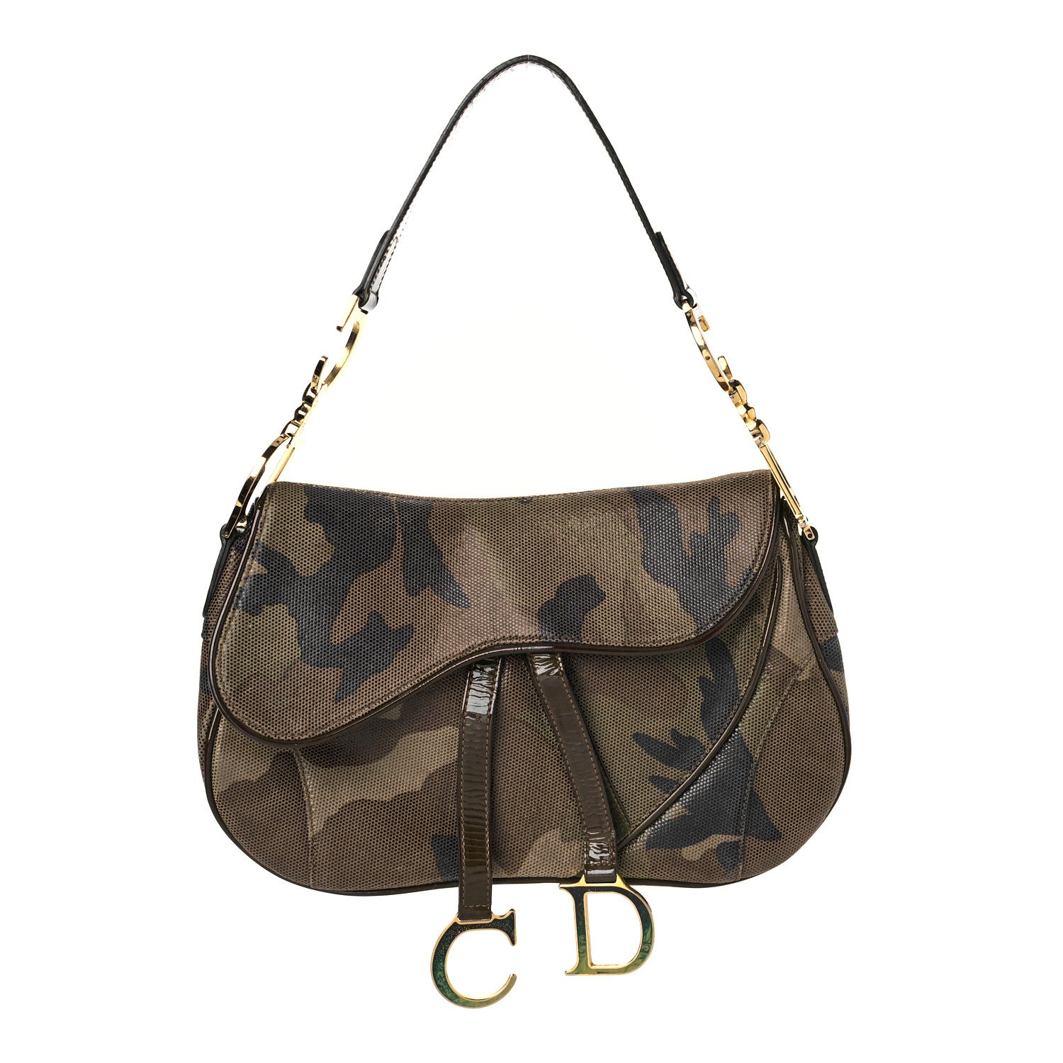 Christian Dior Pixelated Calfskin Camouflage Double Saddle Bag 1 of 11