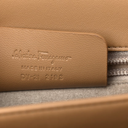 Salvatore Ferragamo Brushed Off Calfskin Iconic Top Handle Bag Camel 7 of 11