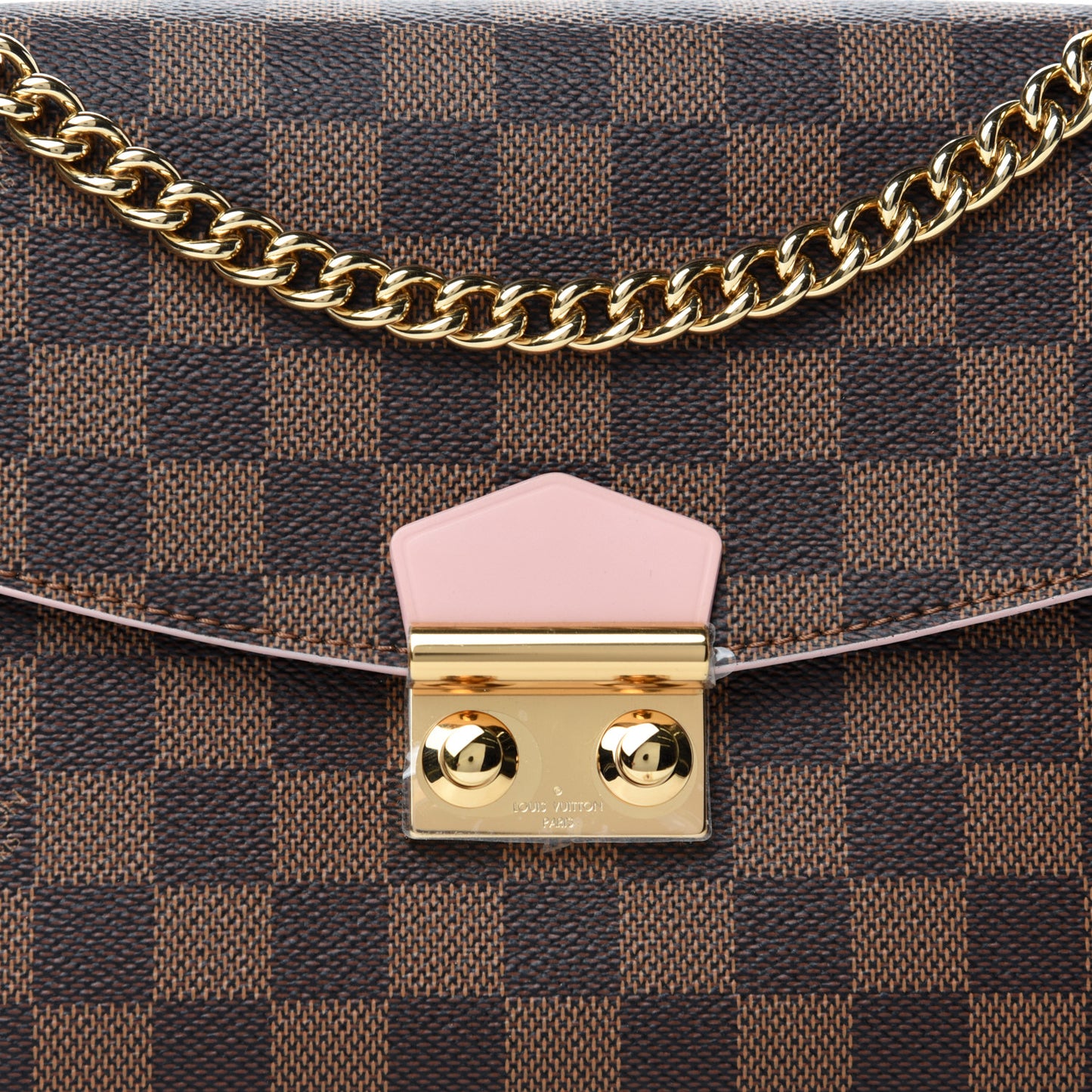 Damier Ebene Caissa Clutch Rose Ballerine