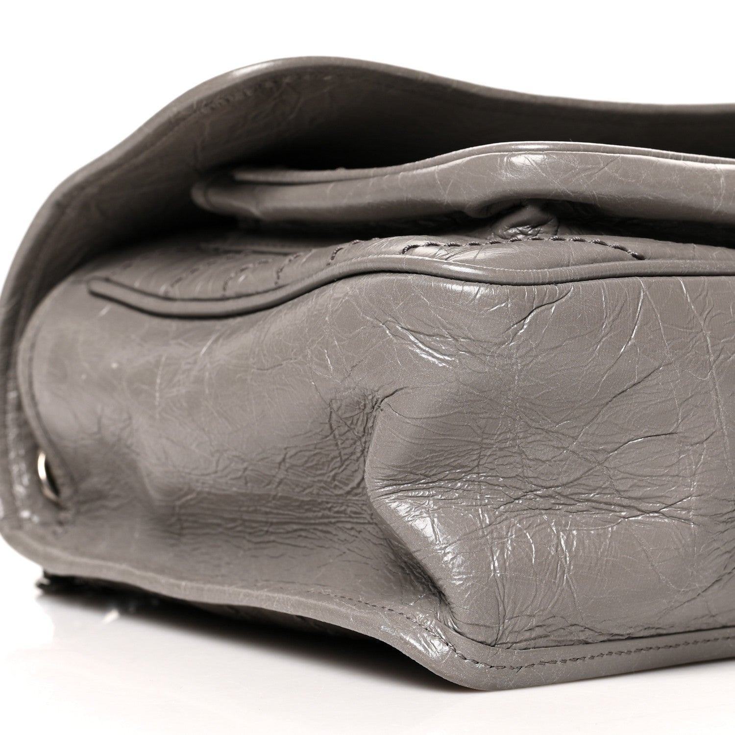Saint Laurent Crinkled Calfskin Matelasse Monogram Medium Niki Chain Satchel Fog 9 of 10