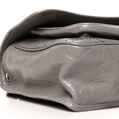 Saint Laurent Crinkled Calfskin Matelasse Monogram Medium Niki Chain Satchel Fog 9 of 10