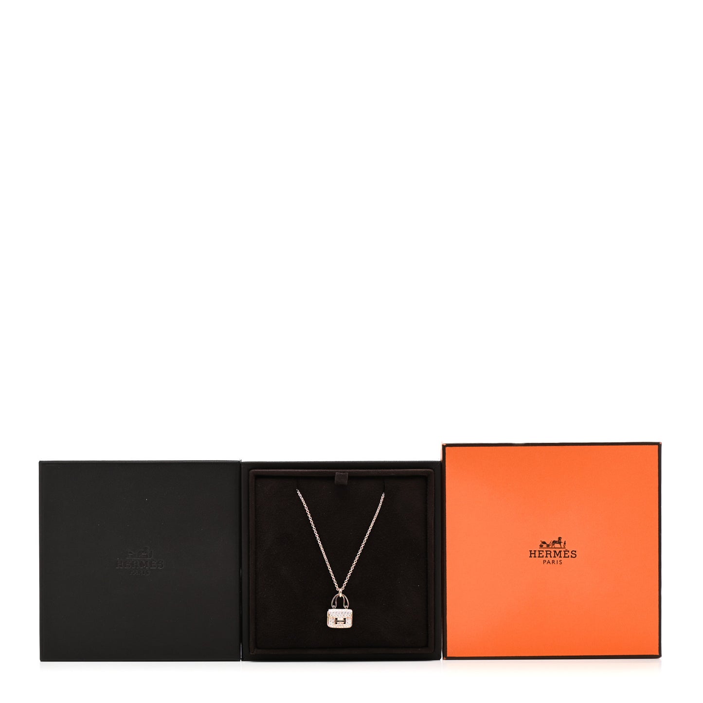 18K Rose Gold Diamond Constance Amulettes Pendant Necklace