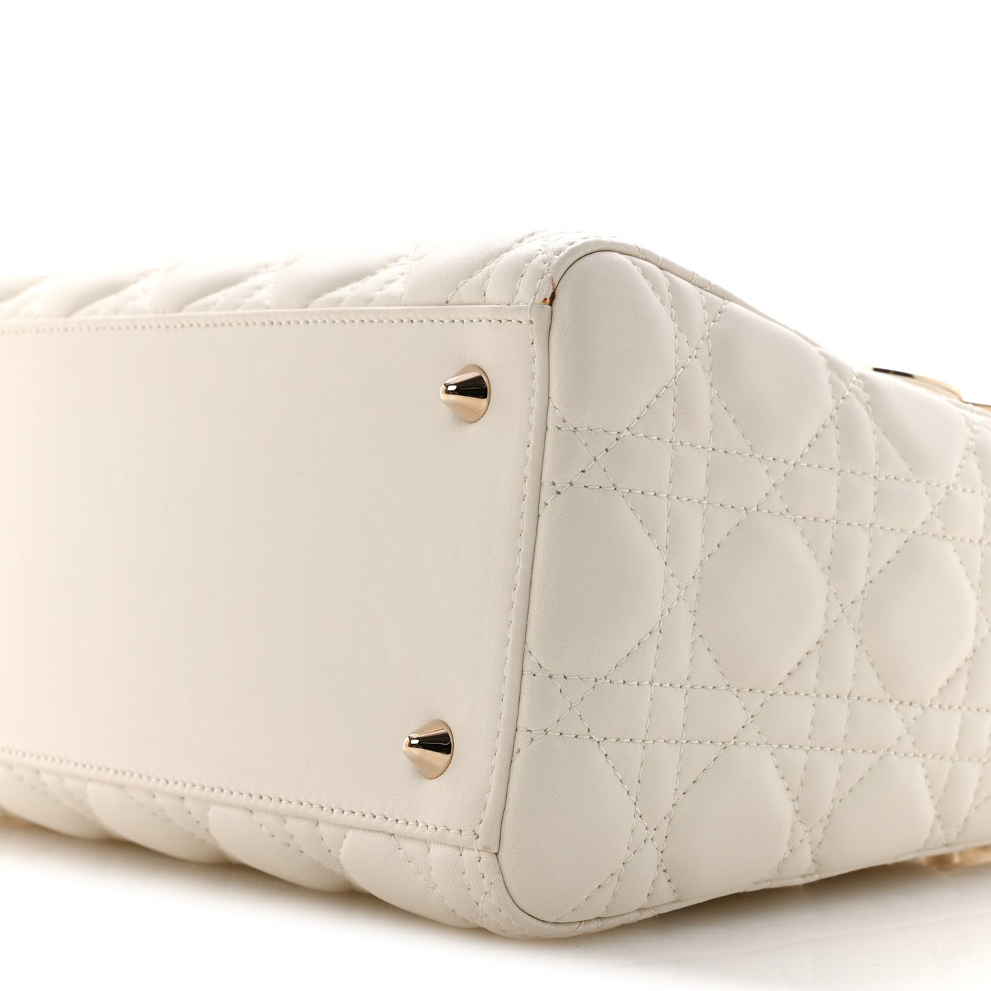 Lambskin Cannage Medium Lady Dior White